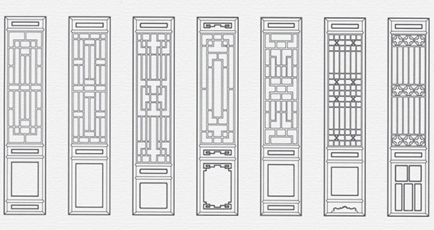 丰泽常用中式仿古花窗图案隔断设计图