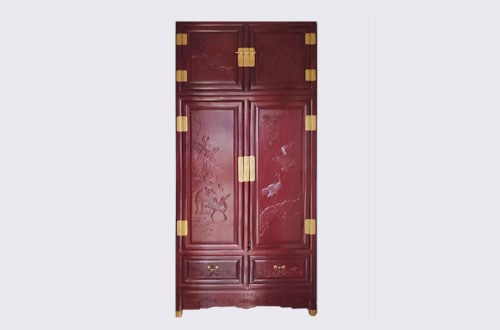 丰泽高端中式家居装修深红色纯实木衣柜